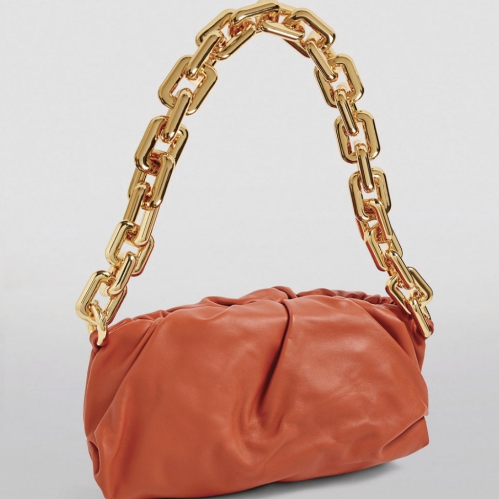 Bottega Veneta orange chain pouch bag - Picture 7 of 14